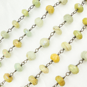 Coated Cats Eye Oxidized Wire Chain.